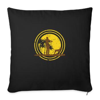 SUP with my dog Stand up Paddle Balance - Sofa pillowcase 17,3'' x 17,3'' (45 x 45 cm) - black - Front