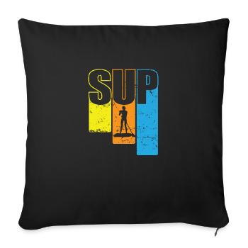 SUP Sports nautiques Stand up Paddle Sun - Housse de coussin décorative 45 x 45 cm - noir - Devant