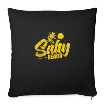 Salty Beach Palm Tree Vacances - Housse de coussin décorative 45 x 45 cm - noir - Devant