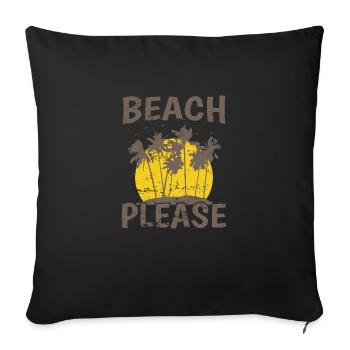 Beach Please Tree Palm Tree Holiday Beach - Sofa pillowcase 17,3'' x 17,3'' (45 x 45 cm) - black - Front