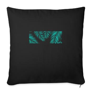 Palm Leaves Tree Holiday Beach - Sofa pillowcase 17,3'' x 17,3'' (45 x 45 cm) - black - Front