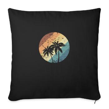 Palm Relaxation Plant Holiday Beach - Sofa pillowcase 17,3'' x 17,3'' (45 x 45 cm) - black - Front