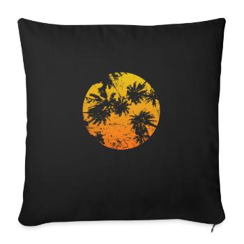 Palm Summer Plant Coconut Beach - Sofa pillowcase 17,3'' x 17,3'' (45 x 45 cm) - black - Front
