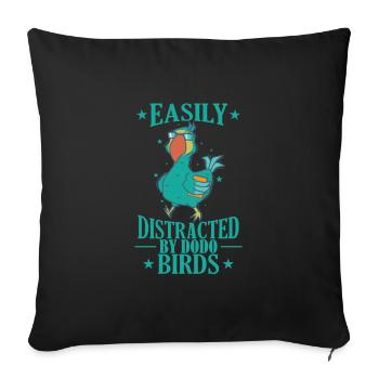 Easily Distracted by Dodo Birds Tier - Sofa pillowcase 17,3'' x 17,3'' (45 x 45 cm) - black - Front
