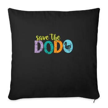 Save the Dodo bird from Mauritius - Sofa pillowcase 17,3'' x 17,3'' (45 x 45 cm) - black - Front