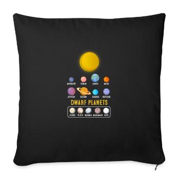 Planètes du système solaire et planètes naines - Housse de coussin décorative 45 x 45 cm - noir - Devant