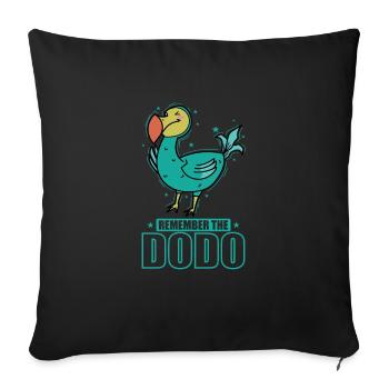 Remenber the Dodo Bird from Mauritius - Sofa pillowcase 17,3'' x 17,3'' (45 x 45 cm) - black - Front