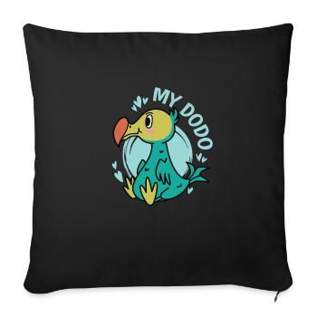 Mon oiseau Dodo de l’île Maurice - Housse de coussin décorative 45 x 45 cm - noir - Devant