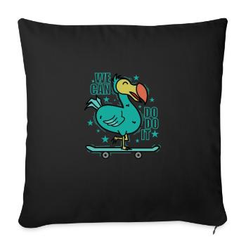 We can do it We can Dodo it Bird Mauritius - Sofa pillowcase 17,3'' x 17,3'' (45 x 45 cm) - black - Front