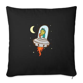Dodo in space Bird from Mauritius - Sofa pillowcase 17,3'' x 17,3'' (45 x 45 cm) - black - Front