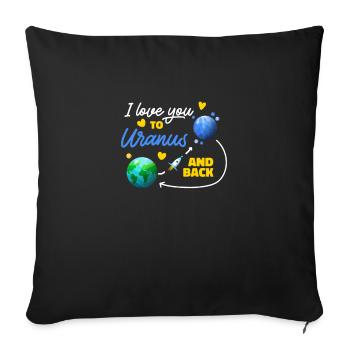 Je t’aime à Uranus et de retour à Uranus - Housse de coussin décorative 45 x 45 cm - noir - Devant