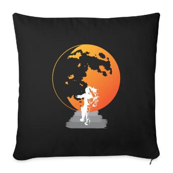 Astronaute du système solaire Planète Terre - Housse de coussin décorative 45 x 45 cm - noir - Devant