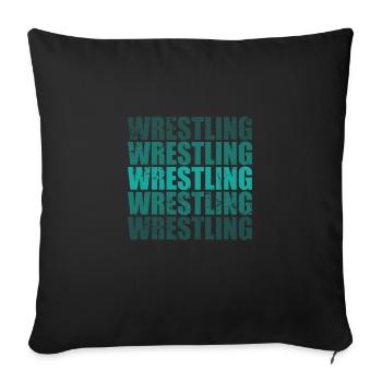 Wrestling Show Ring Fight Spectacle - Sofa pillowcase 17,3'' x 17,3'' (45 x 45 cm) - black - Front