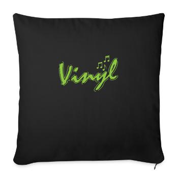 Vinyle avec partitions Enregistrer de la musique - Housse de coussin décorative 45 x 45 cm - noir - Devant