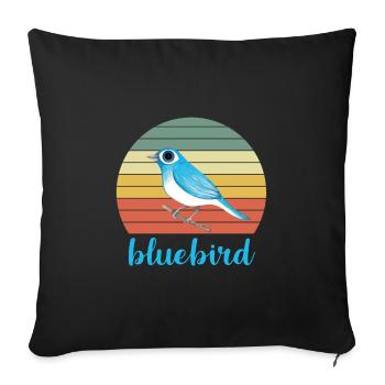 Bluebird - Housse de coussin décorative 45 x 45 cm - noir - Devant