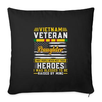 Vietnam Older Daughter Heroes To Be - Housse de coussin décorative 45 x 45 cm - noir - Devant