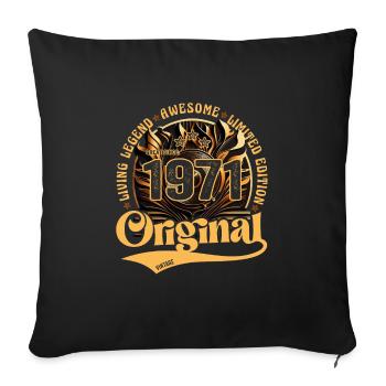 born in 1971 birthday retro vintage 1971 - Sofa pillowcase 17,3'' x 17,3'' (45 x 45 cm) - black - Front