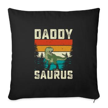 Daddy Saurus Rainbow Background Dino - Sofa pillowcase 17,3'' x 17,3'' (45 x 45 cm) - black - Front