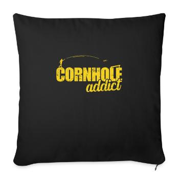 Cornhole addict game leisure hobby - Sofa pillowcase 17,3'' x 17,3'' (45 x 45 cm) - black - Front