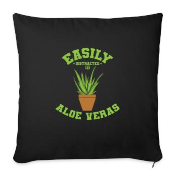 Easily Distracted by Aloe Veras Heilpflanze - Sofakissenbezug 45 x 45 cm - Schwarz - Vorne