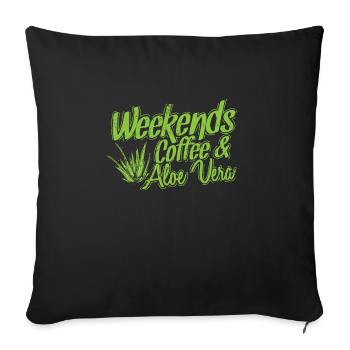 Weekends Coffee and Aloe Vera Plant - Sofa pillowcase 17,3'' x 17,3'' (45 x 45 cm) - black - Front