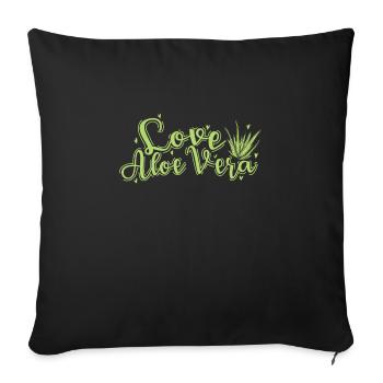 Love Aloe Vera Medicinal Plant Medicine Cosmetics - Sofa pillowcase 17,3'' x 17,3'' (45 x 45 cm) - black - Front
