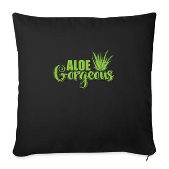 Aloe Gorgeous Aloe Vera Cream Cosmetics - Sofa pillowcase 17,3'' x 17,3'' (45 x 45 cm) - black - Front
