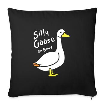 Silly Goose on Board - Sofakissenbezug 45 x 45 cm - Schwarz - Vorne