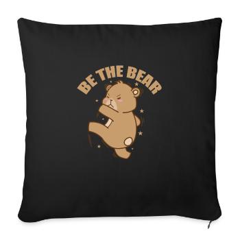 Soyez l’animal de la forêt de l’ours - Housse de coussin décorative 45 x 45 cm - noir - Devant