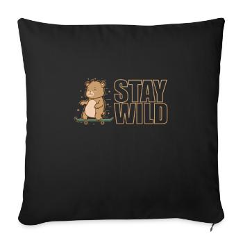 Stay Wild Bear Animal - Sofa pillowcase 17,3'' x 17,3'' (45 x 45 cm) - black - Front