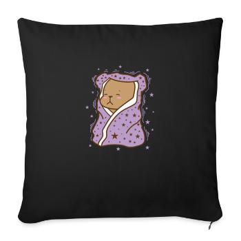 Bear in cuddly blanket forest animal - Sofa pillowcase 17,3'' x 17,3'' (45 x 45 cm) - black - Front