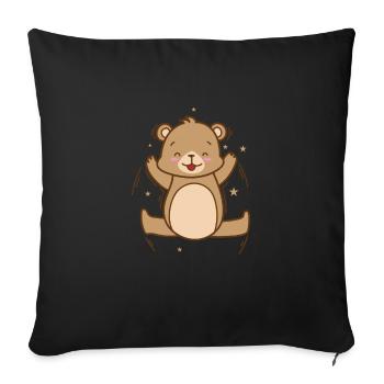 Bear Makes Sports Forest Animal - Sofa pillowcase 17,3'' x 17,3'' (45 x 45 cm) - black - Front