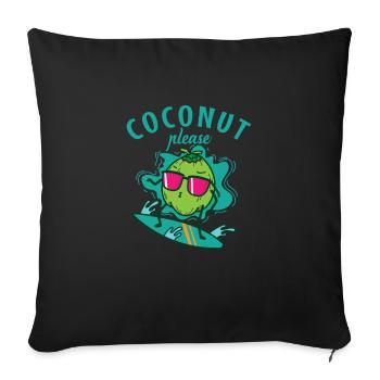 Coconut while surfing Coconut Please - Sofa pillowcase 17,3'' x 17,3'' (45 x 45 cm) - black - Front