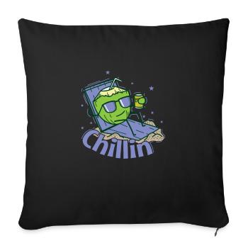 Chillin sur la plage exotique - Housse de coussin décorative 45 x 45 cm - noir - Devant