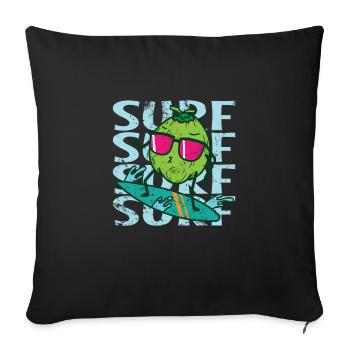 Surf Surf Surf Cocotier Exotique - Housse de coussin décorative 45 x 45 cm - noir - Devant