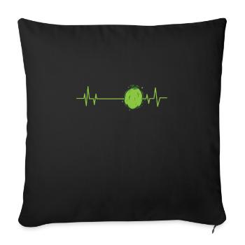 Heartbeat for the coconut heartbeat line - Sofa pillowcase 17,3'' x 17,3'' (45 x 45 cm) - black - Front
