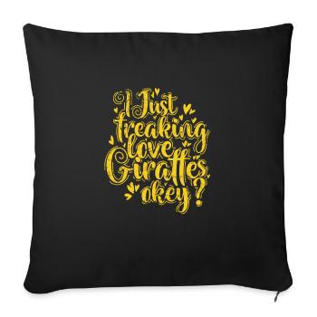 J’adore Giraffes Okey? Safari - Housse de coussin décorative 45 x 45 cm - noir - Devant