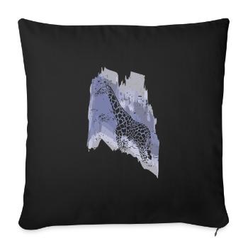 Giraffe Zoo Africa Safari Animal Park - Sofa pillowcase 17,3'' x 17,3'' (45 x 45 cm) - black - Front