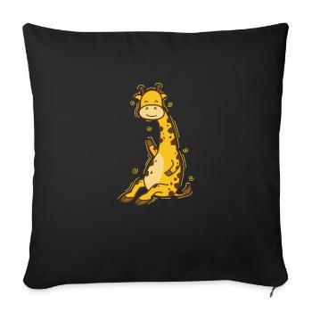 Cute Giraffe Zoo Africa Safari - Sofa pillowcase 17,3'' x 17,3'' (45 x 45 cm) - black - Front