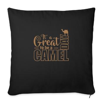 It's a great Day to be a Camel Dromedar - Sofakissenbezug 45 x 45 cm - Schwarz - Vorne