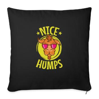Belles bosses Cool dromadaire de chameau - Housse de coussin décorative 45 x 45 cm - noir - Devant