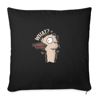 What? Ostrich Bird Animal Sprinter - Sofa pillowcase 17,3'' x 17,3'' (45 x 45 cm) - black - Front