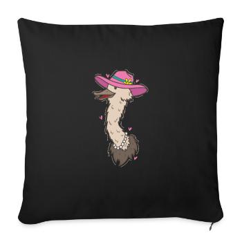 Oiseau d’autruche en Afrique - Housse de coussin décorative 45 x 45 cm - noir - Devant