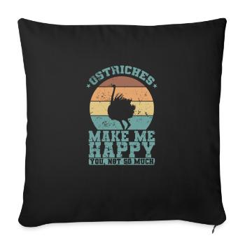 Les autruches me rendent heureux Tu n’es pas tellement Vogel - Housse de coussin décorative 45 x 45 cm - noir - Devant