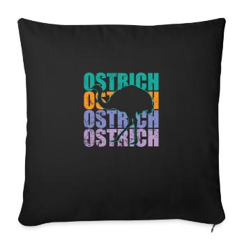 Autruche autruche ratite grand oiseau - Housse de coussin décorative 45 x 45 cm - noir - Devant