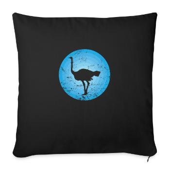 Oiseau autruche rapide grand oiseau - Housse de coussin décorative 45 x 45 cm - noir - Devant
