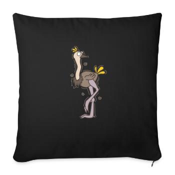Bird ostrich is confused ratite - Sofa pillowcase 17,3'' x 17,3'' (45 x 45 cm) - black - Front