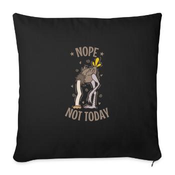Non, pas aujourd’hui tête d’autruche dans le sable ratite - Housse de coussin décorative 45 x 45 cm - noir - Devant