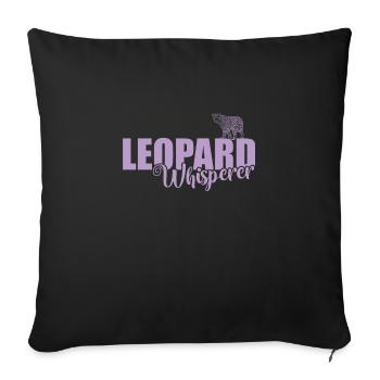 Leopard Whisperer Big Cat Predator - Sofa pillowcase 17,3'' x 17,3'' (45 x 45 cm) - black - Front