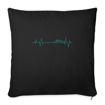 Heartbeat line for leopard big cat - Sofa pillowcase 17,3'' x 17,3'' (45 x 45 cm) - black - Front